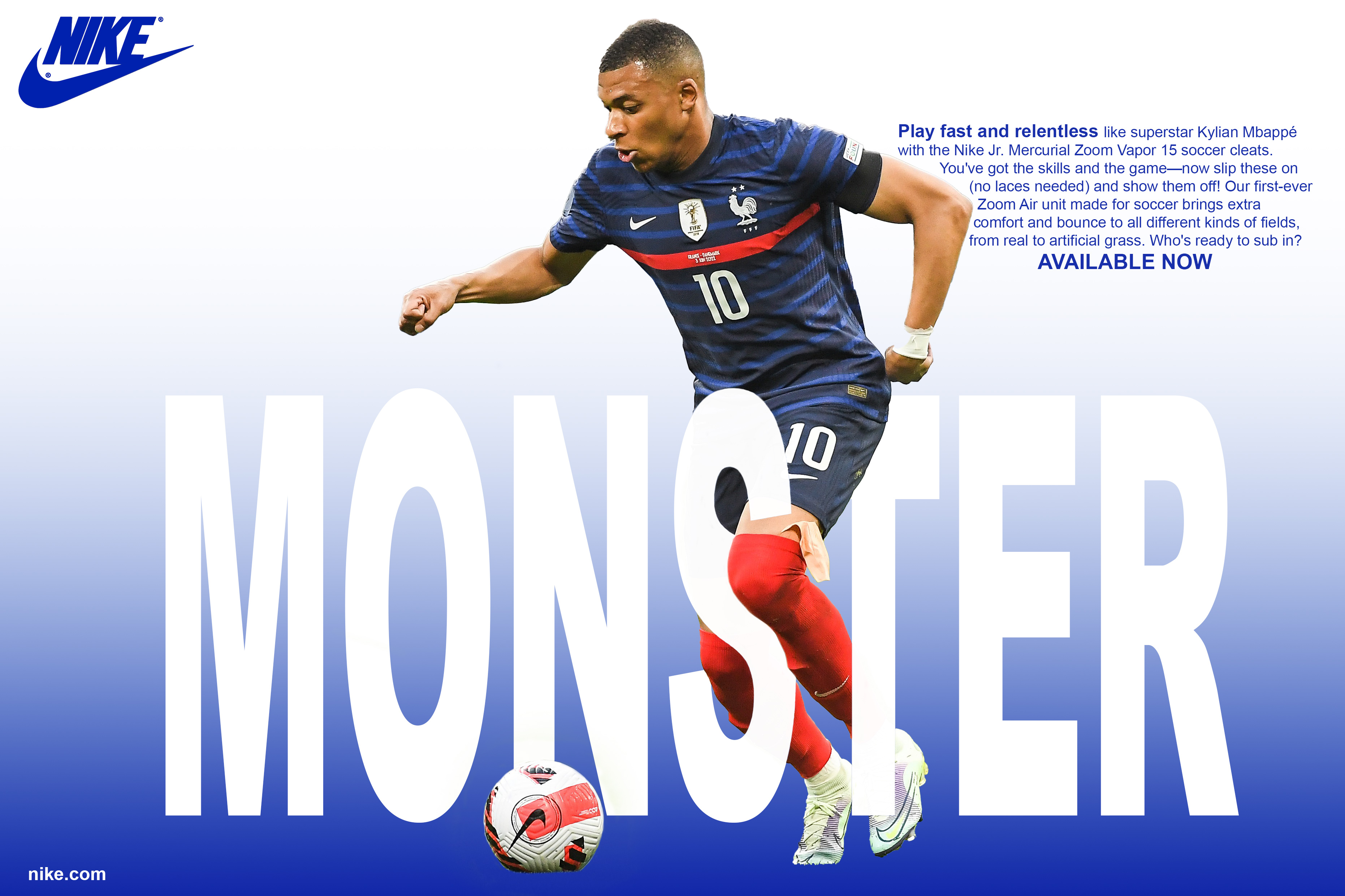 A fictional Nike ad made featuring Kylian Mbappe