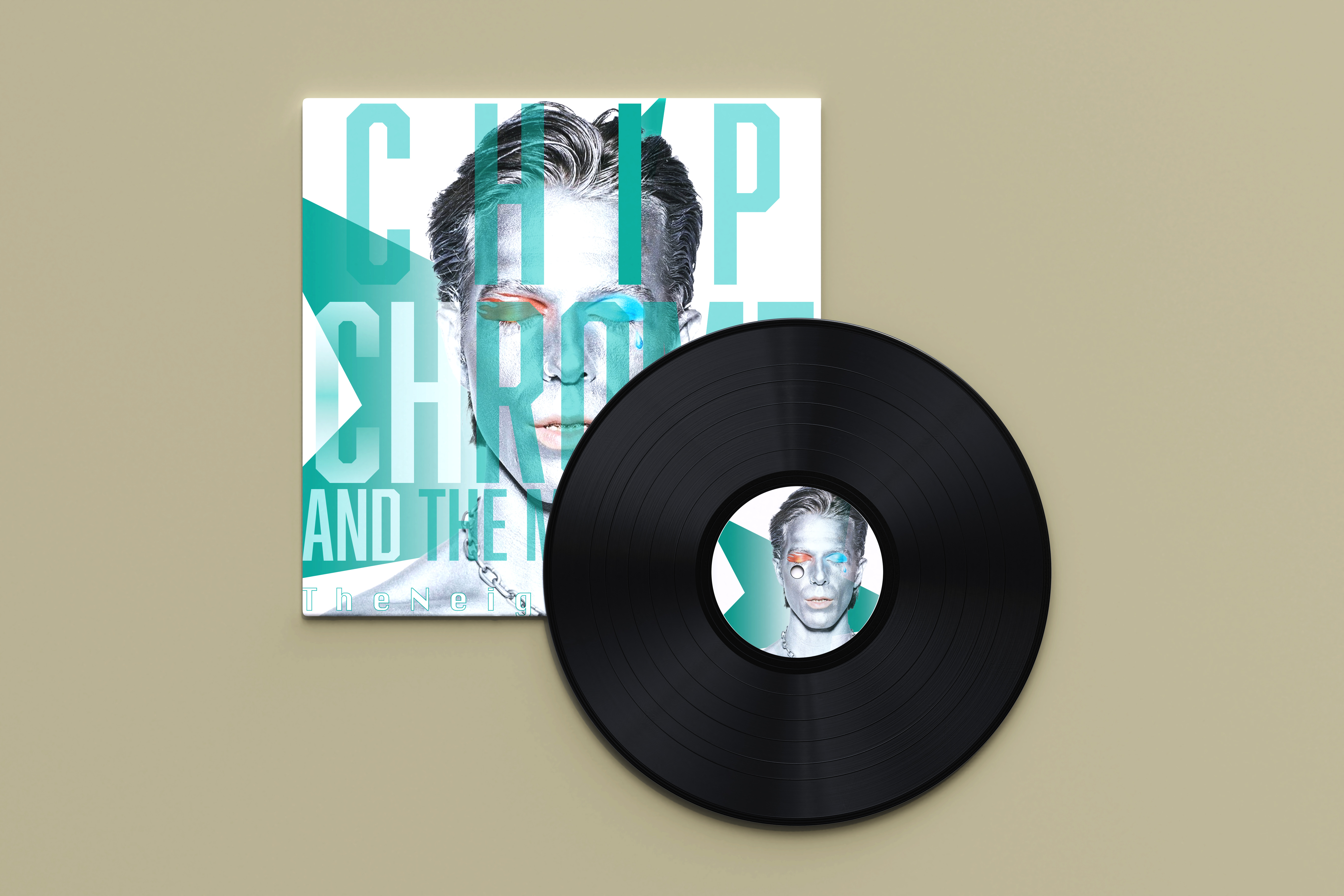 A hypothetical album cover design for the Neighbourhood's 'Chip Chrome and the Mono-Tones'